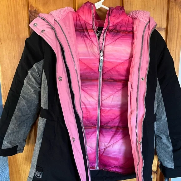 Girls ZeroXposur Heavyweight Faux Fur Hooded 2-in-1 Jacket. - Picture 3 of 7